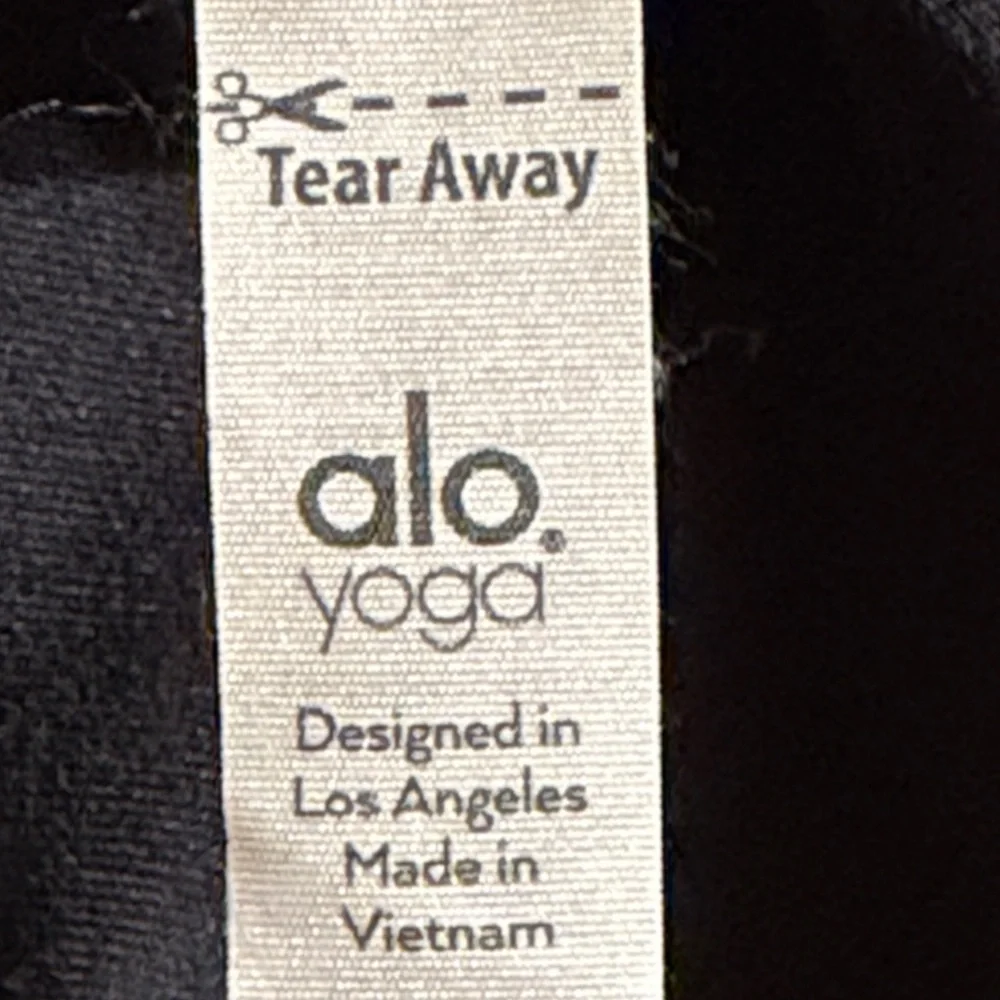 ALO Yoga Women Medium Black Cropped Fabric Block Leggings‎